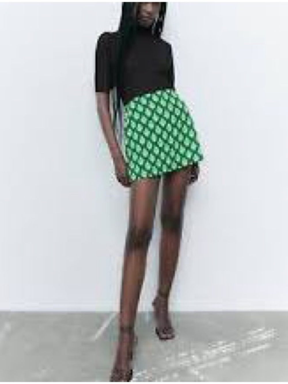 Zara Green Print Mini Skort